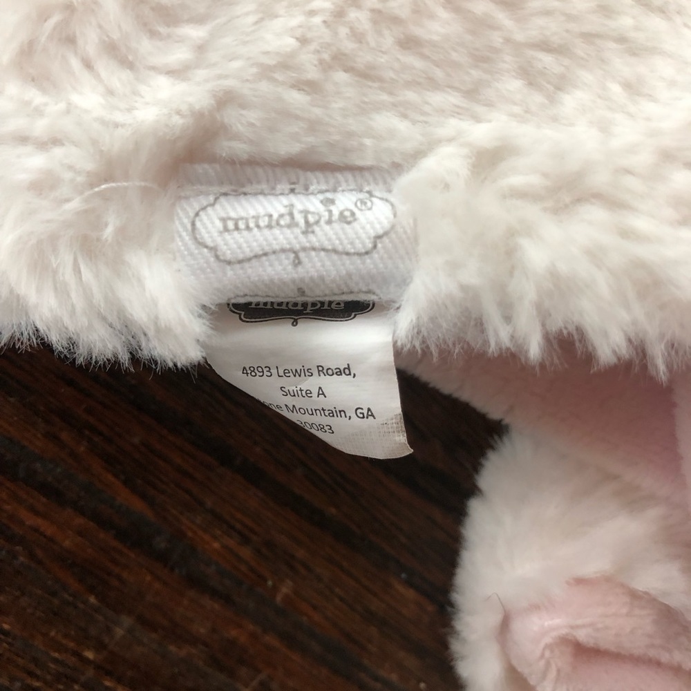 COPY - Mud Pie White Pink Bunny Rabbit Security Blanket/ Lovey Rare Very Soft - Picture 4 of 5